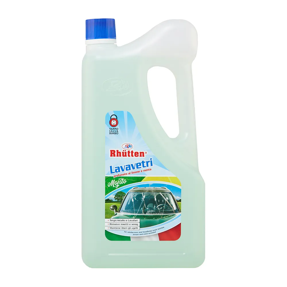 Lavavetri per Vaschette Tergicristalli Mojito, Pronto all’uso, Detergente Parabrezza, Elimina Insetti e Smog, Profumo Lime, Estivo, 2L