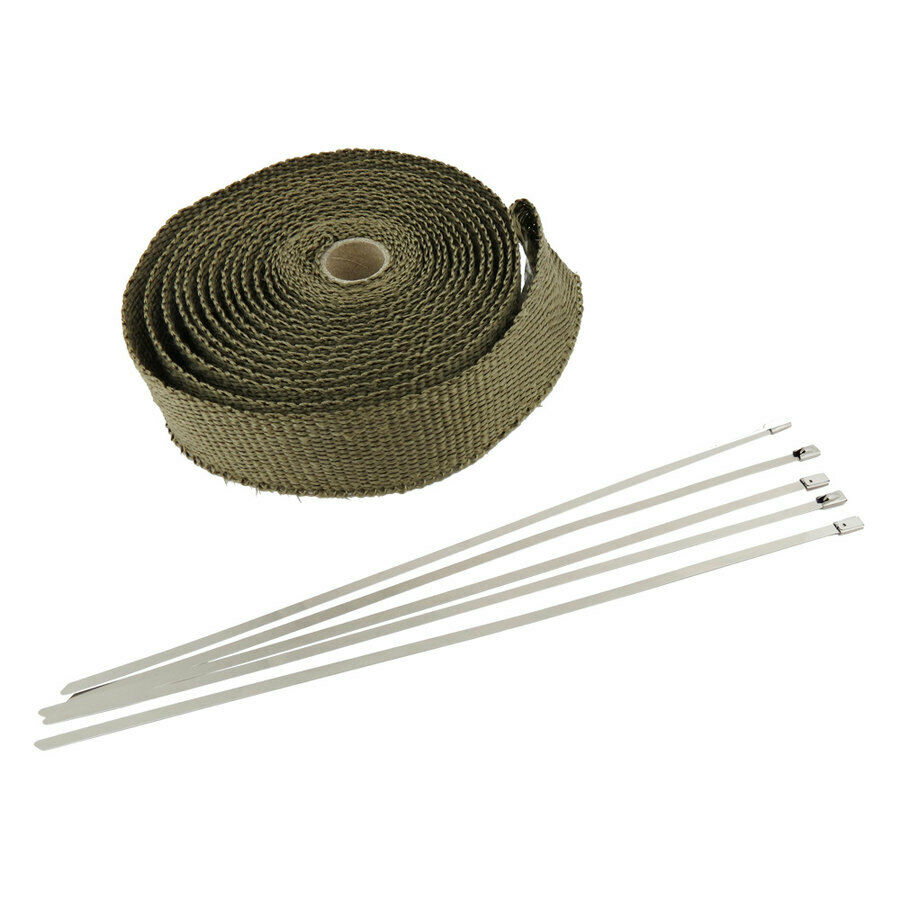 BENDA TERMICA MARMITTA COLLETTORI AUTO MOTO RESISTENTE CALORE titanium 5CM X 5m - immagine 3